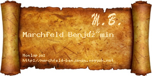 Marchfeld Benjámin névjegykártya